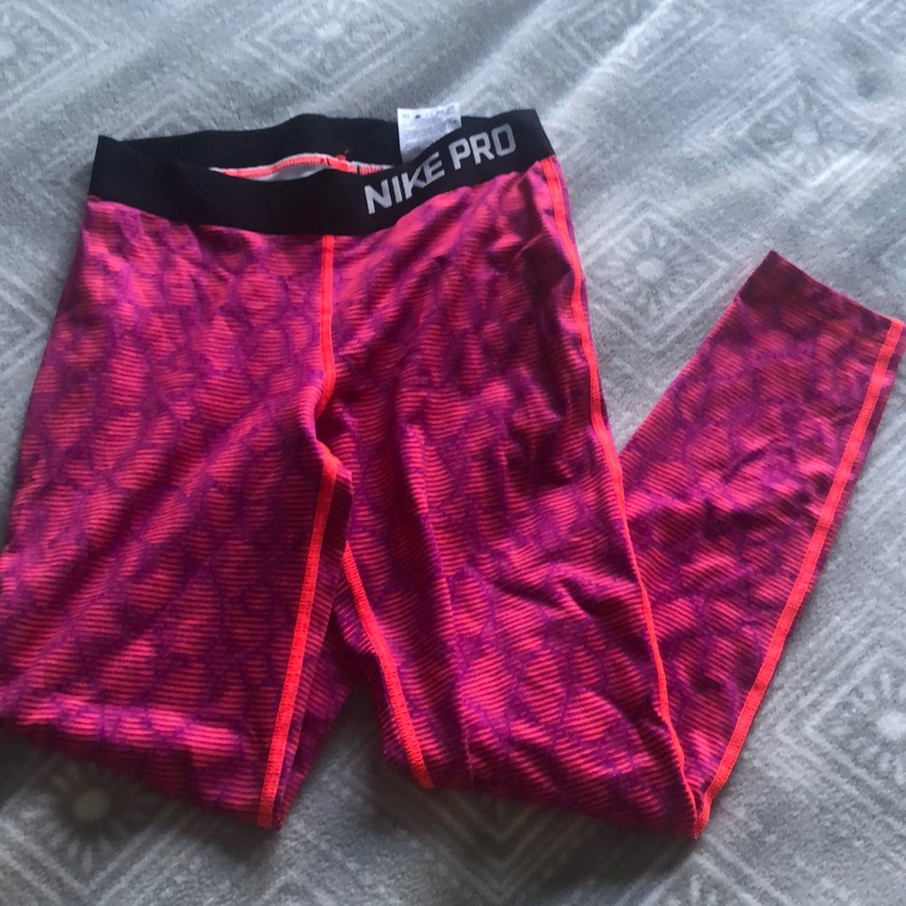 Pink Nike Pro Leggings